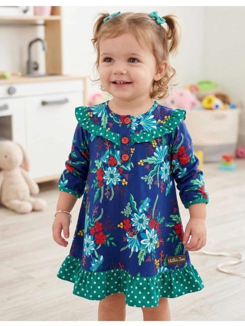 Matilda Jane Blue Floral Kids Dress 2T (016)